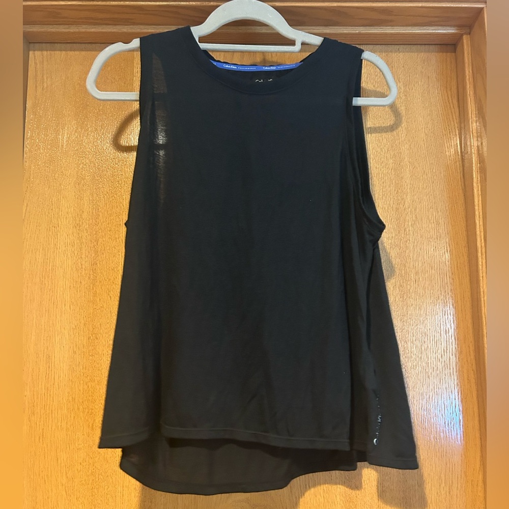 Women’s Calvin Klein Black with Silver Writing Sleeveless Tank Top